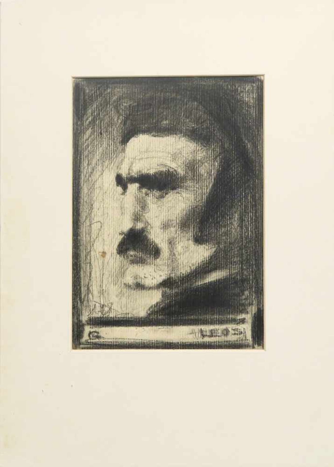 Samberger, Leo 1861 Ingolstadt - 1949 Geitau Selbstportrait Graphitstift. BA: 19,5 x 14 cm. R. u. - Image 2 of 2