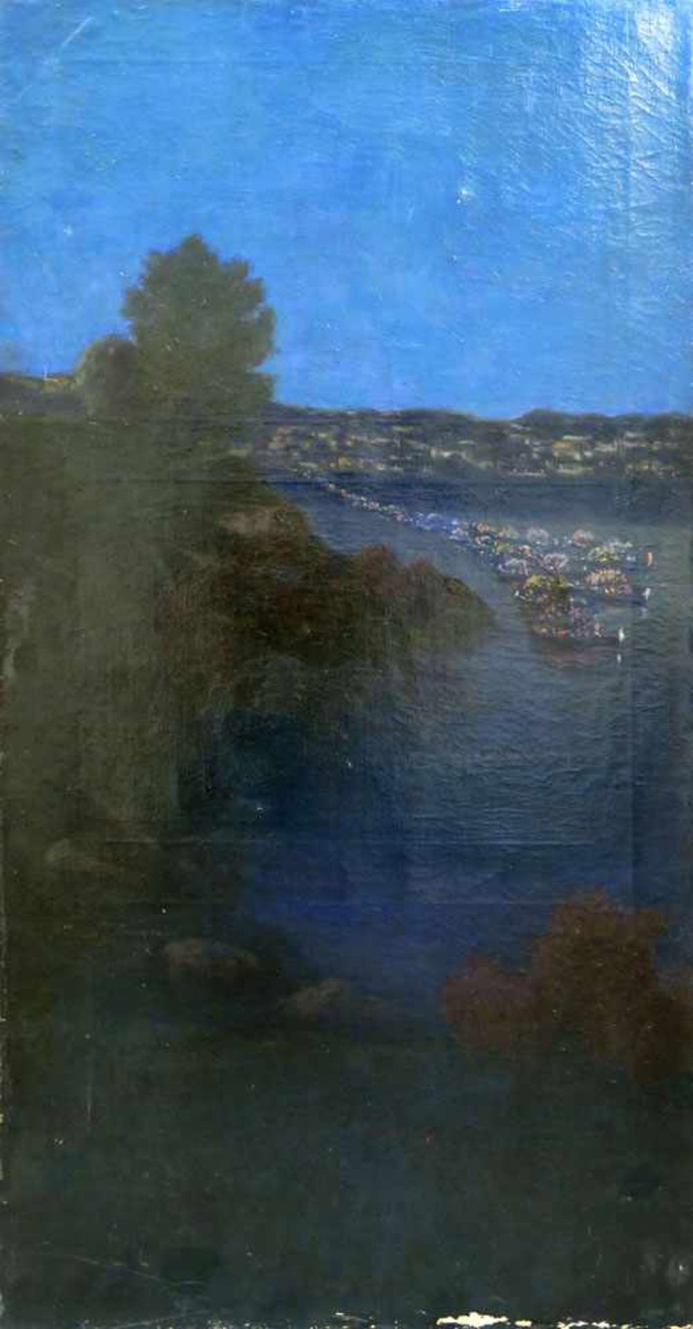 Becker, Benno 1860 Memel - 1938 München Serenade Öl/Lwd. 119 x 64,5 cm. L. u. signiert, rückseitig - Bild 2 aus 2