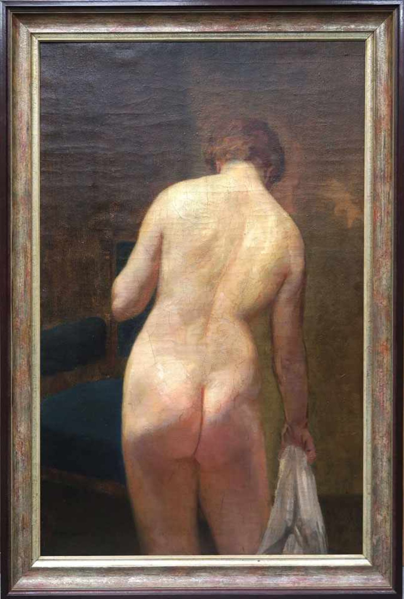 Braunthal, Eduard Otto von 1873 - 1939 Weiblicher Rückenakt Öl/Lwd. 119 x 79 cm. L. u. signiert. - Bild 2 aus 2