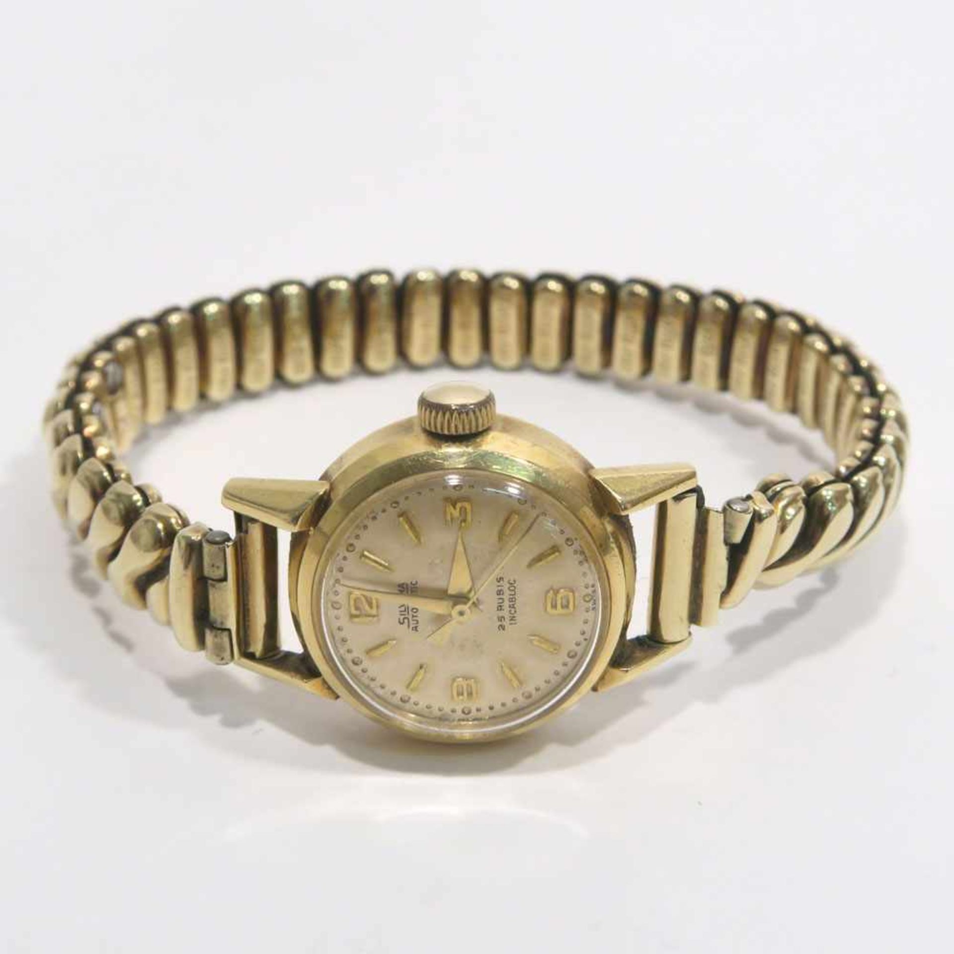 DamenarmbanduhrSilvana Automatic. Gehäuse 18 K GG, Band 14 K GG, Marken (750, 585). Goldfarbenes - Image 2 of 2