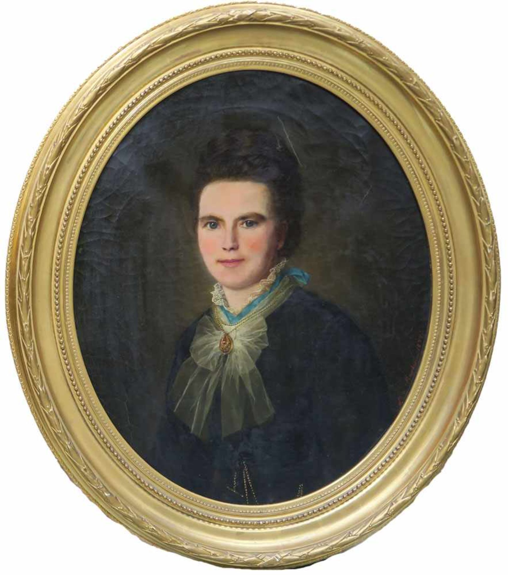 Martens, Luise Henriette von 1828 Stuttgart - 1894 ebd. Damen- und Herrenportrait Zwei Gemälde. Öl/ - Bild 6 aus 6