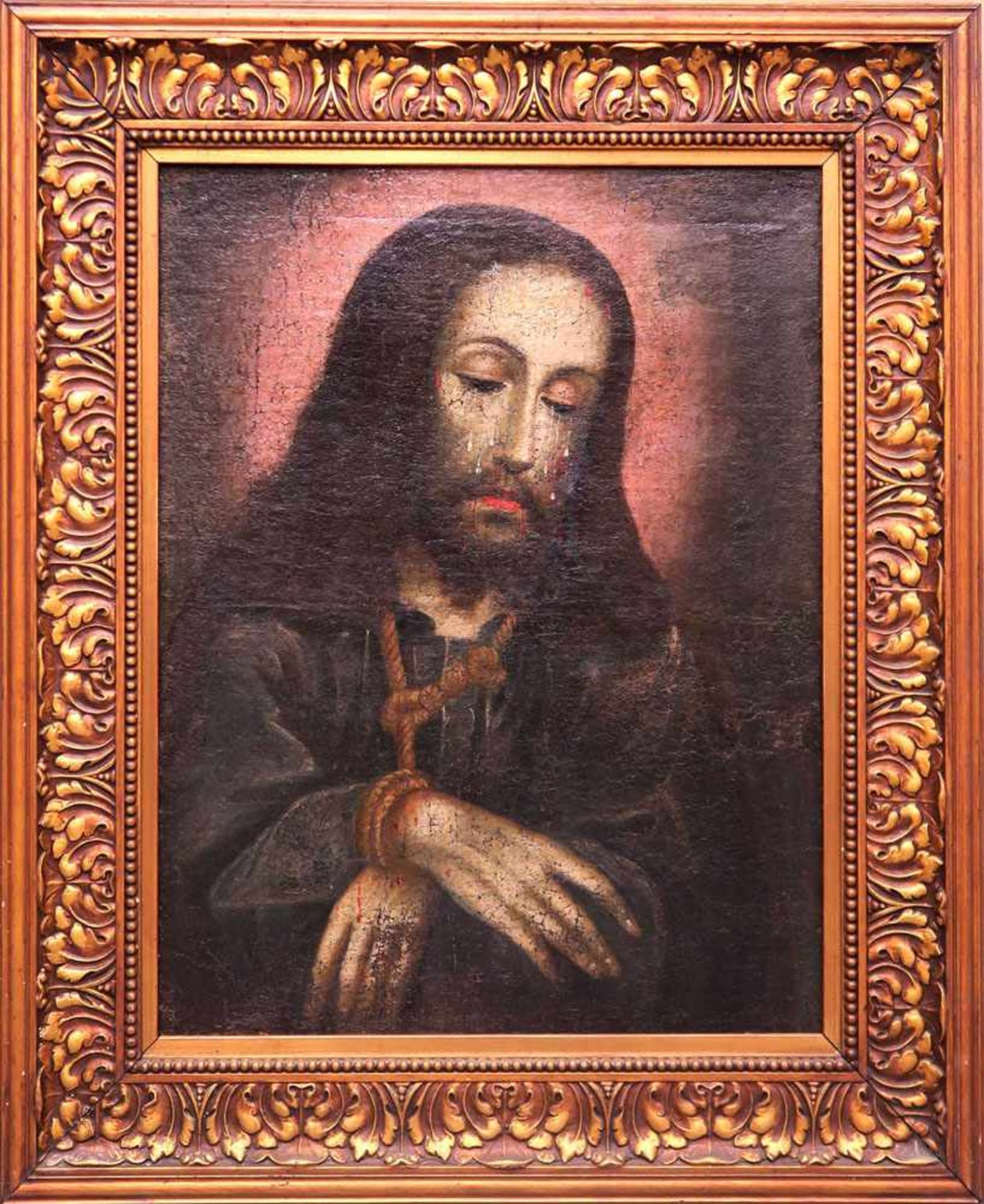 Unbekannt wohl 18. Jh. Ecce Homo Öl/Lwd. 58 x 46 cm. Doubliert. Rest., besch. Rahmen.