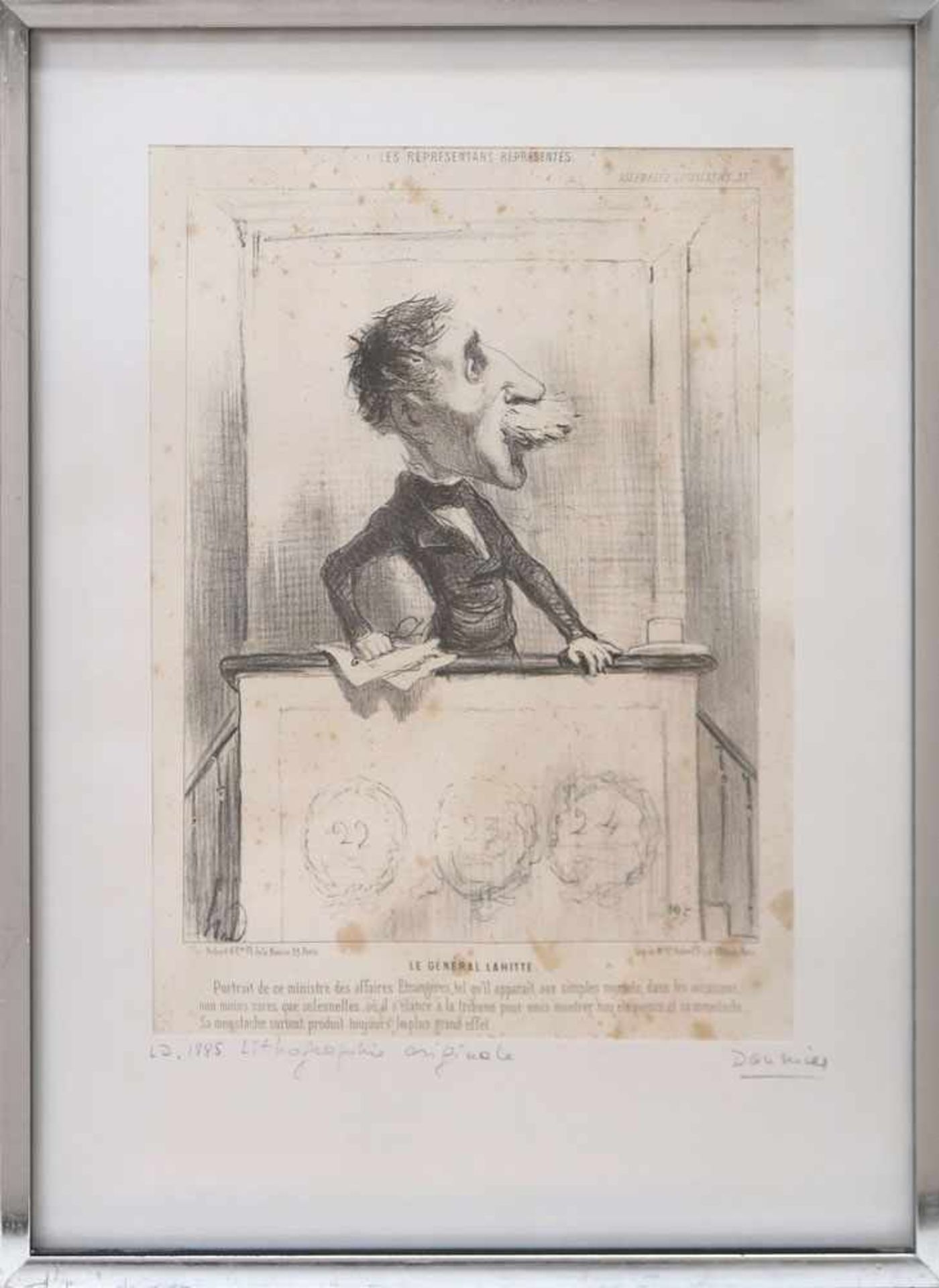 Daumier, Honoré1808 Marseille - 1879 ValmondoisLe Général LahitteLithographie (aus: Les Représentans