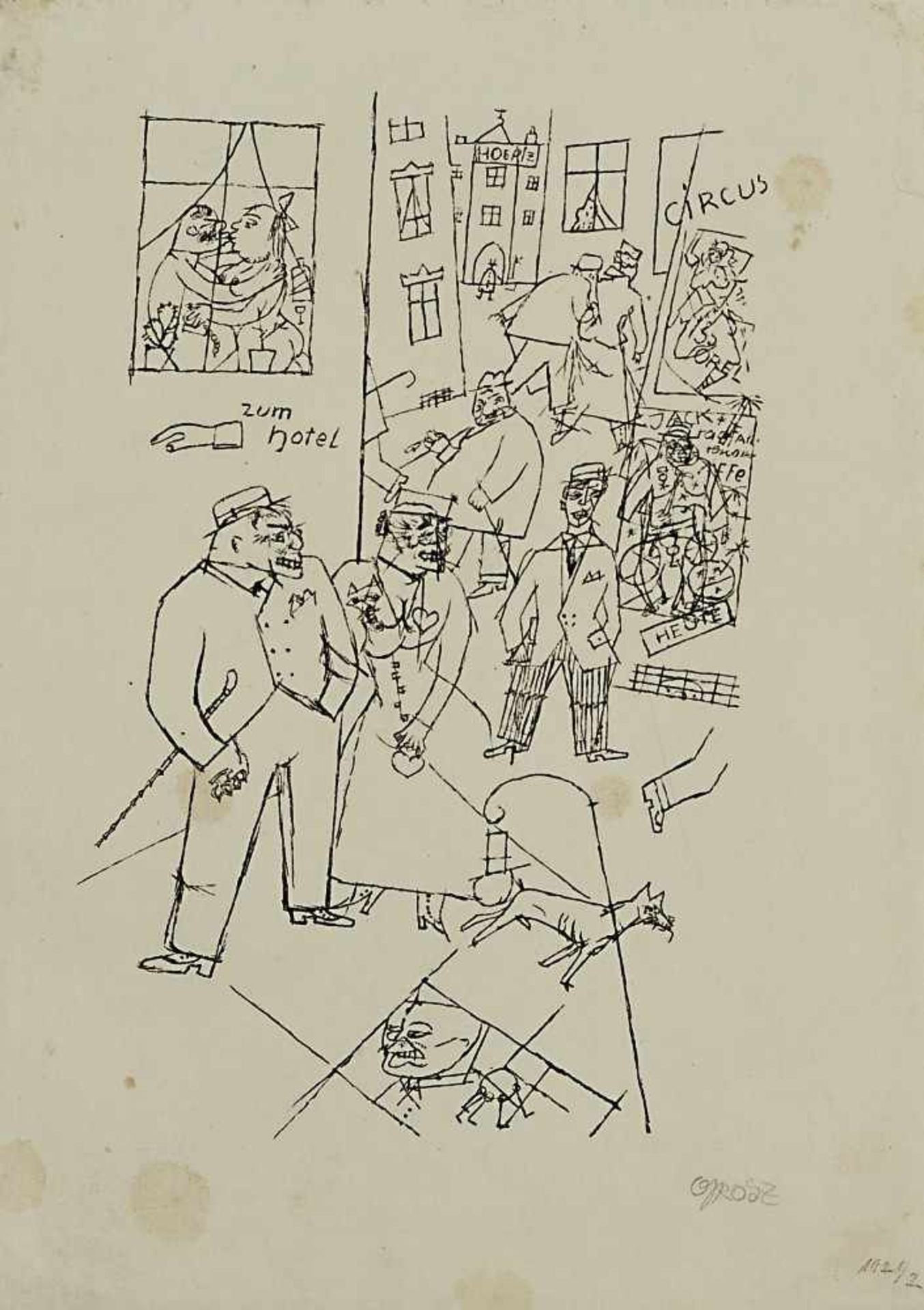 Grosz, George1893 Berlin - 1959 ebd.Straße des Vergnügens (1915/16)Lithographie 29 x 20,5 cm R. u.