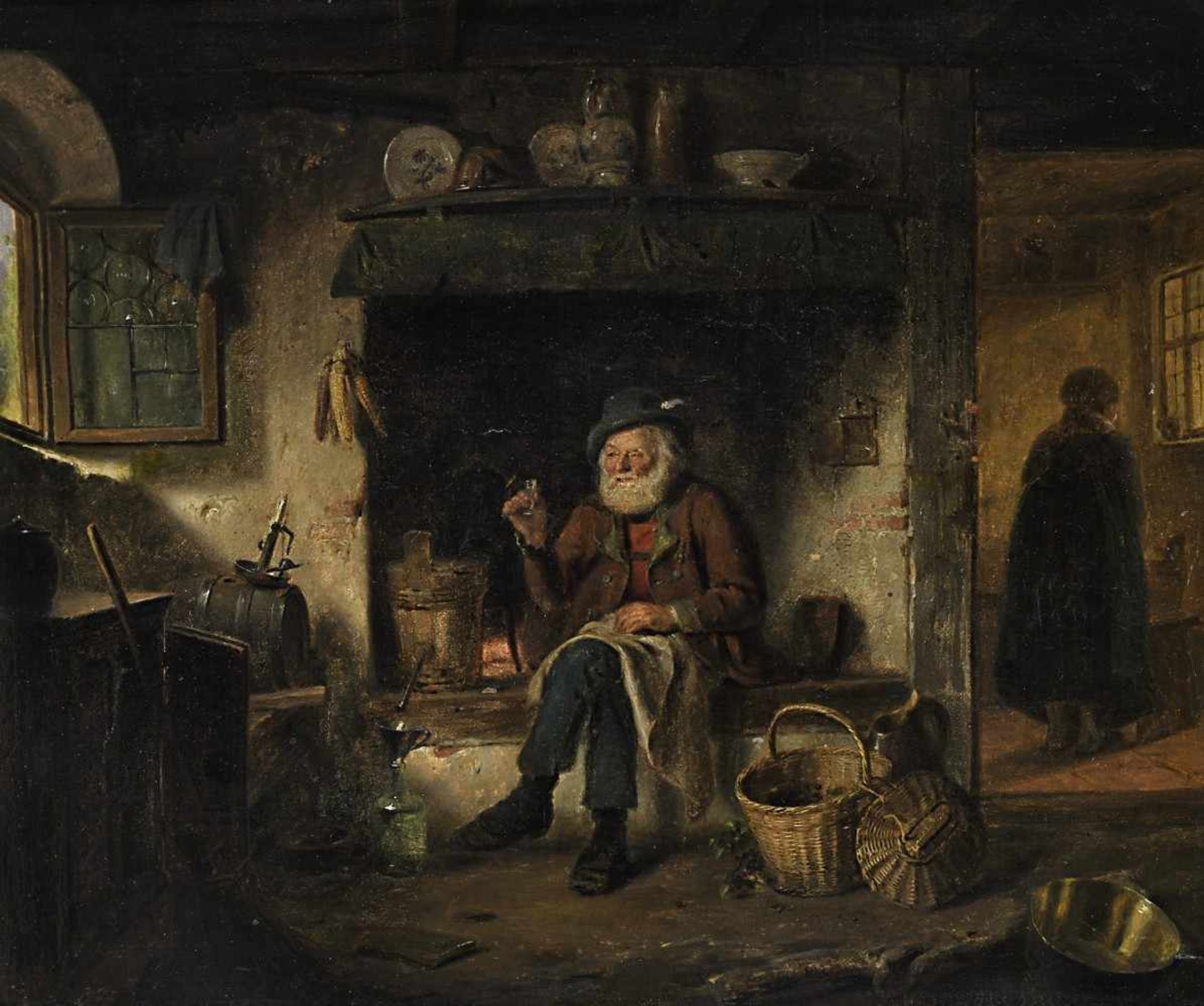 Enhuber, Karl von1811 Hof - 1867 München, zugeschriebenSchnapsprobe in der KücheÖl / Lwd. 30 x 36 cm