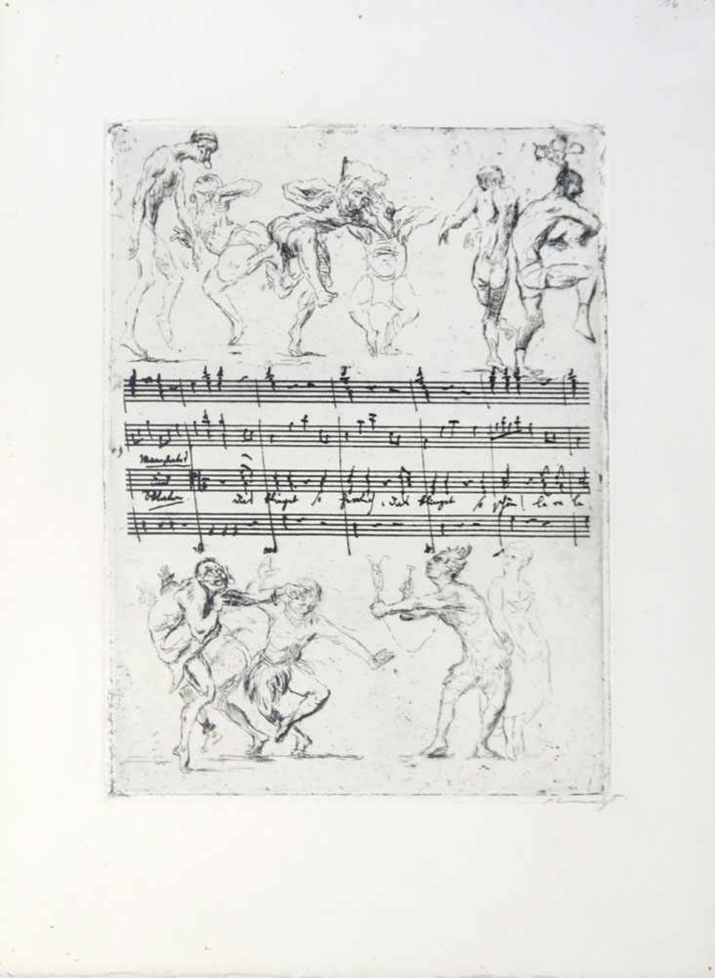Slevogt, Max1868 Landshut - 1932 Neukastel/PfalzRandzeichnung zu Mozarts ZauberflöteRadierung