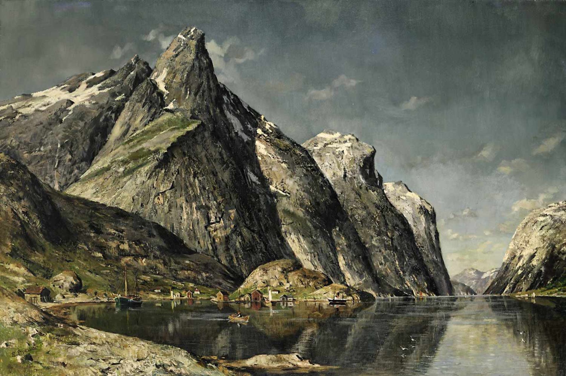 Breuer, L.wohl 1. Hälfte 20. Jh.Skandinavischer FjordÖl / Lwd. 81 x 120 cm L. u. signiert. Rahmen- -