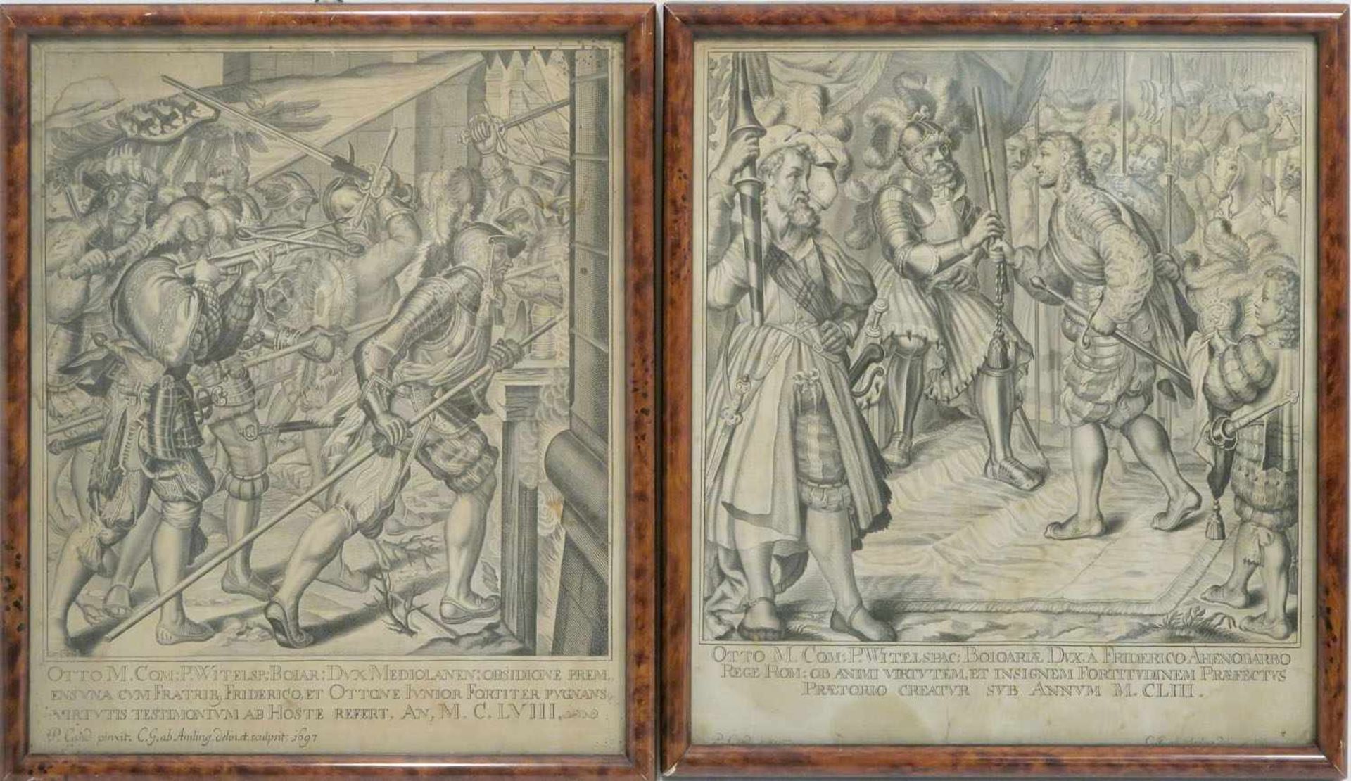 Amling, Karl Gustav von1650 Nürnberg - 1703 MünchenTaten des Otto von WittelsbachZwei Kupferstiche