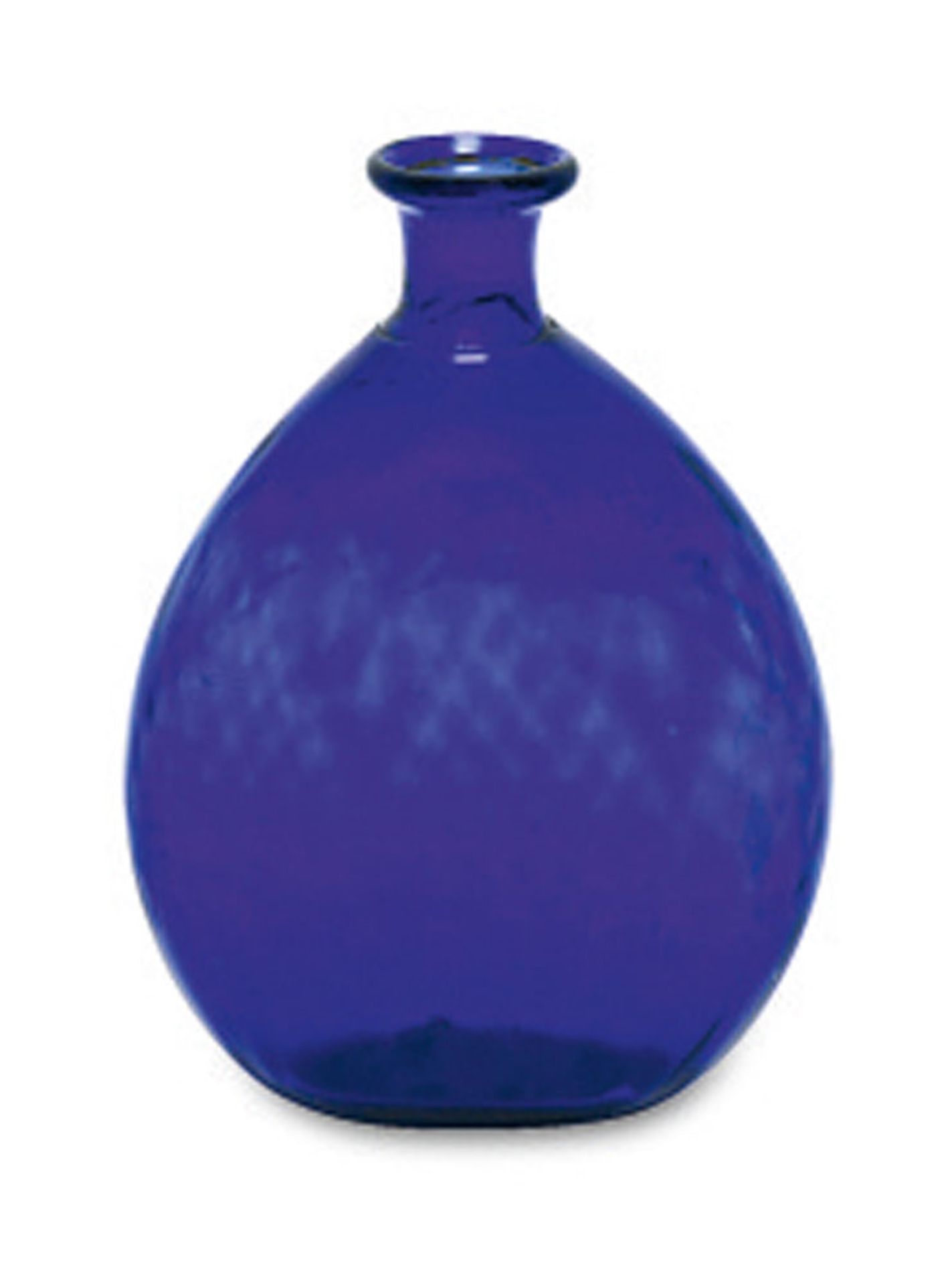 PlattflascheSteiermark, um 1800 Kobaltblaues Glas mit hochgestochenem Boden und optischem Waffel-,