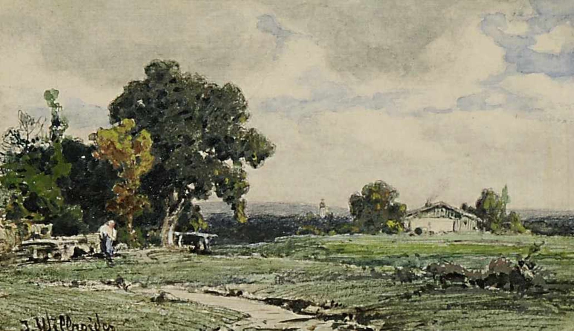 Willroider, Josef1838 Villach - 1915 MünchenLandschaft mit Bauernhof und