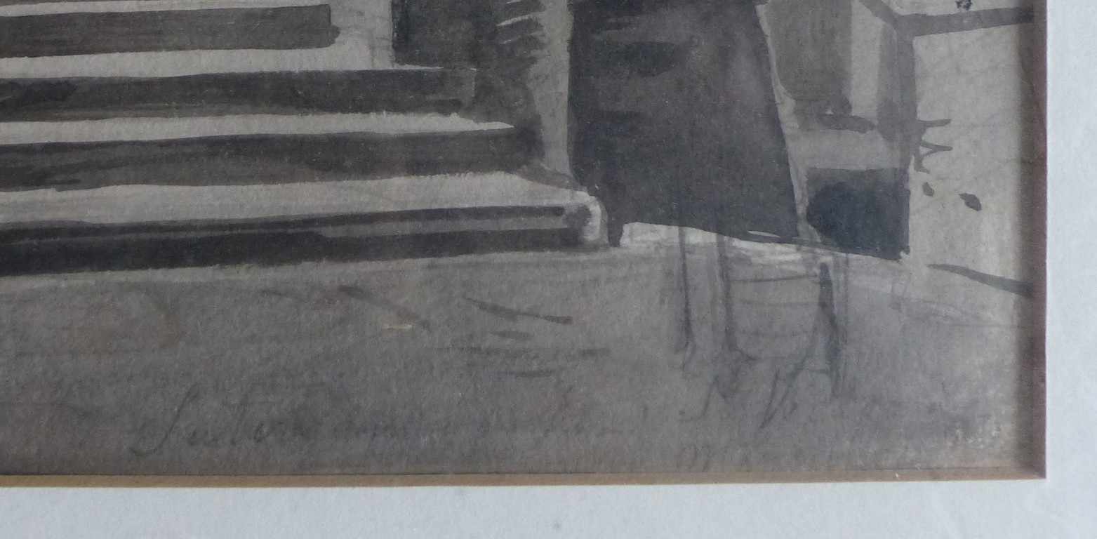 Gail, Wilhelm"Saint Victor à Marseille"(München 1804-1890 ebd.) Zugang zur Krypta. - Image 2 of 3