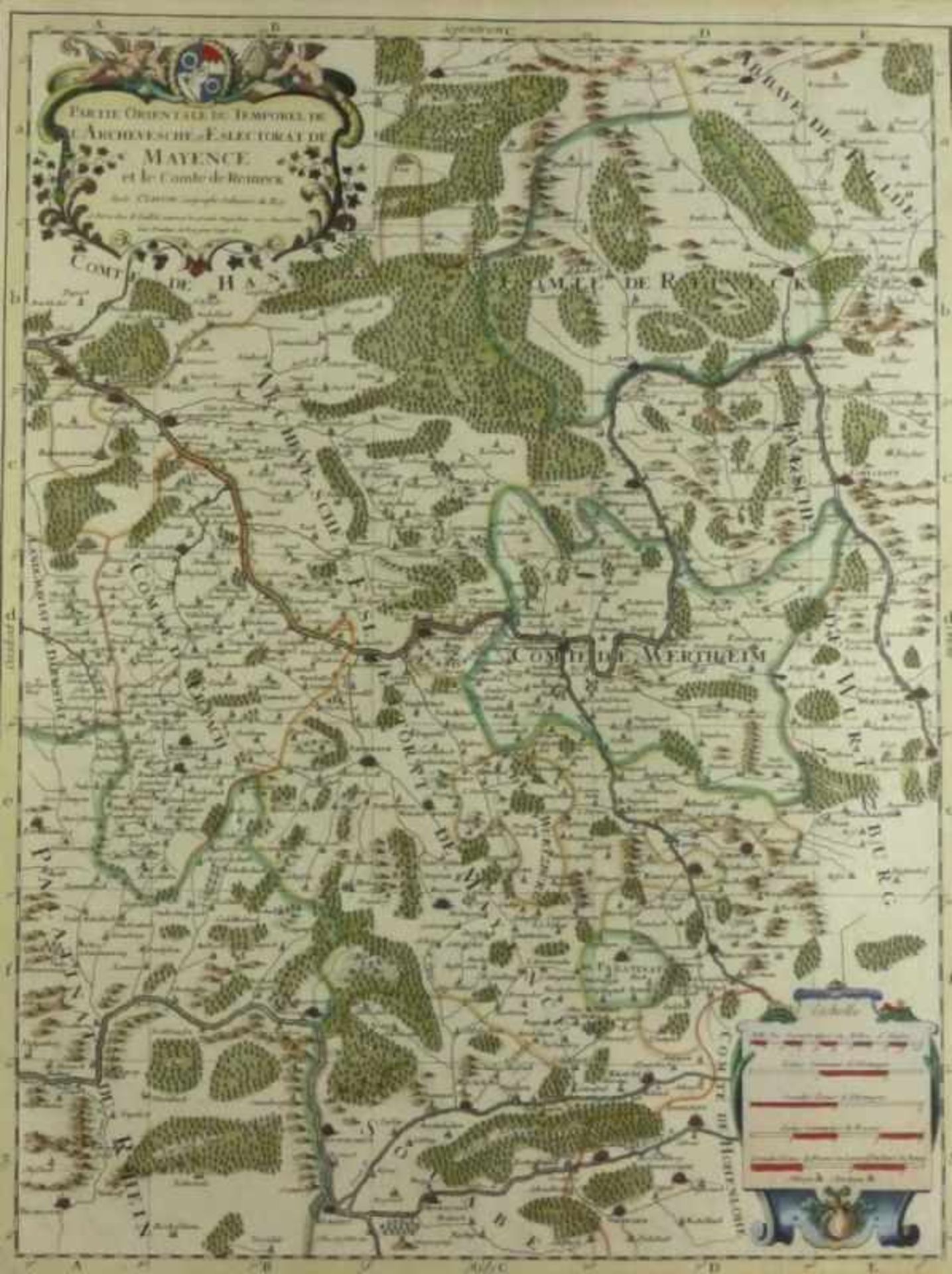 Sanson d'Abbeville, NicolasLandkarte des Erzbistums Mainz(Abbeville 1600-1667 Paris) "Partie