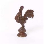 Wiener TierbronzeA. 20. Jh.Naturalistische Darstellung eines Hahnes. Bronze, teils polychrom