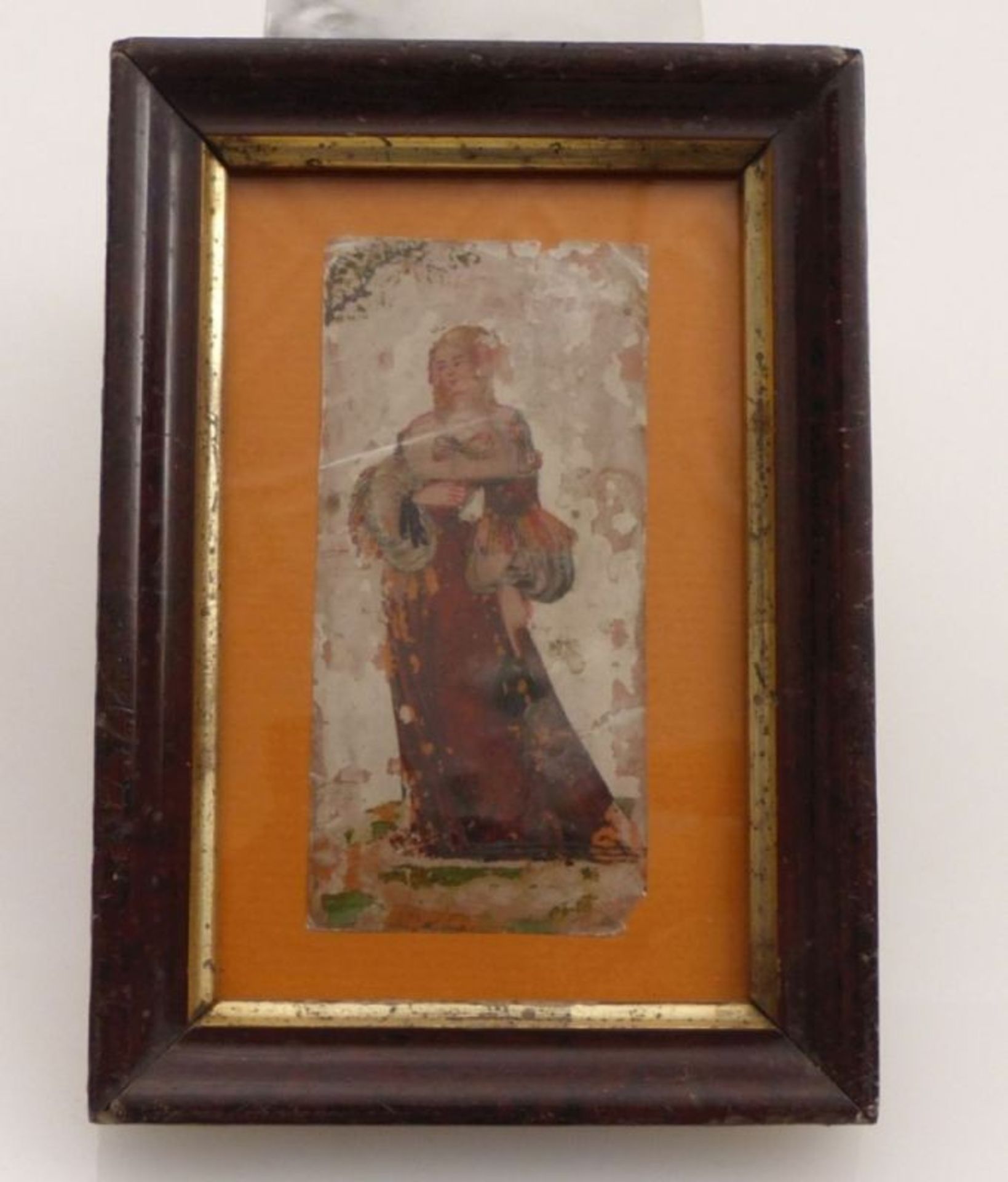 Damenportrait en miniature17. Jh.Hochrechteckiger Bildausschnitt mit ganzfiguriger Darstellung einer - Bild 2 aus 2