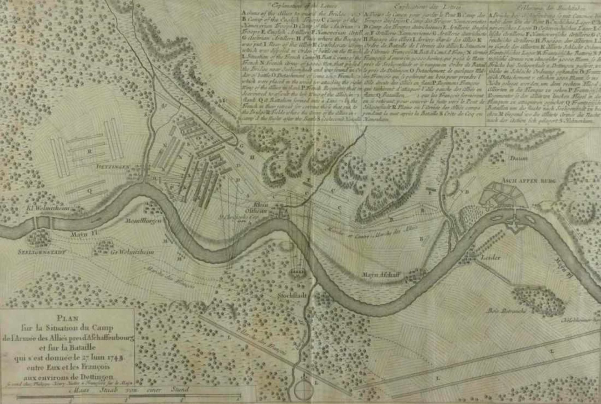 Reinhardt, Andreas d.J.Schlacht bei Dettingen(Kopenhagen 1715-1752 Frankfurt am Main) "Plan sur la