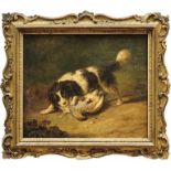 Köller, JosephJagdhund mit Fasan(Tätig 1845-1858 in Wien) King Charles Spaniel beim Apportieren