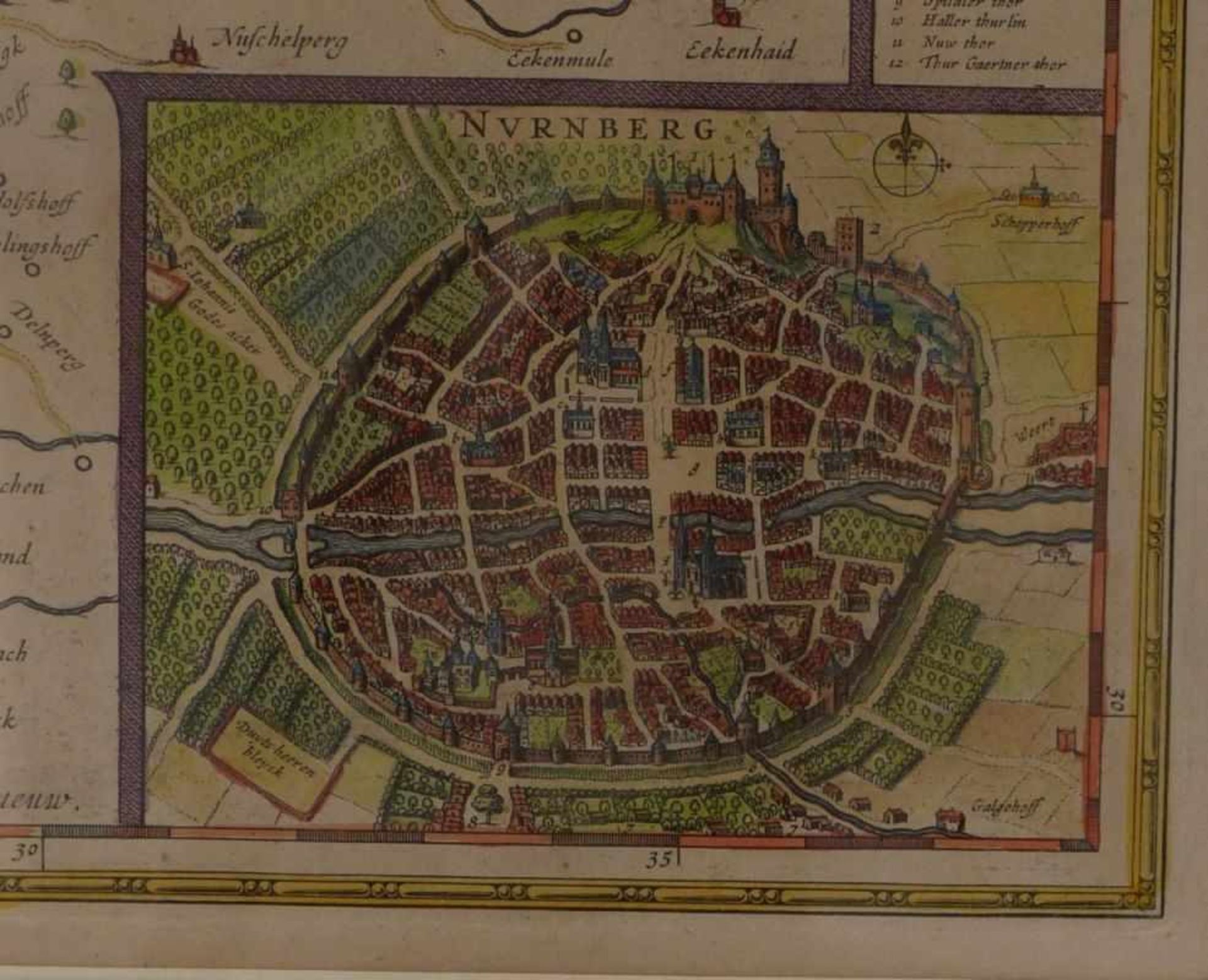 Blaeu, Willem"Territorium Norimbergense"(Niederlande 1571-1638 Amsterdam) Nürnberger Gebiet; links - Bild 4 aus 4