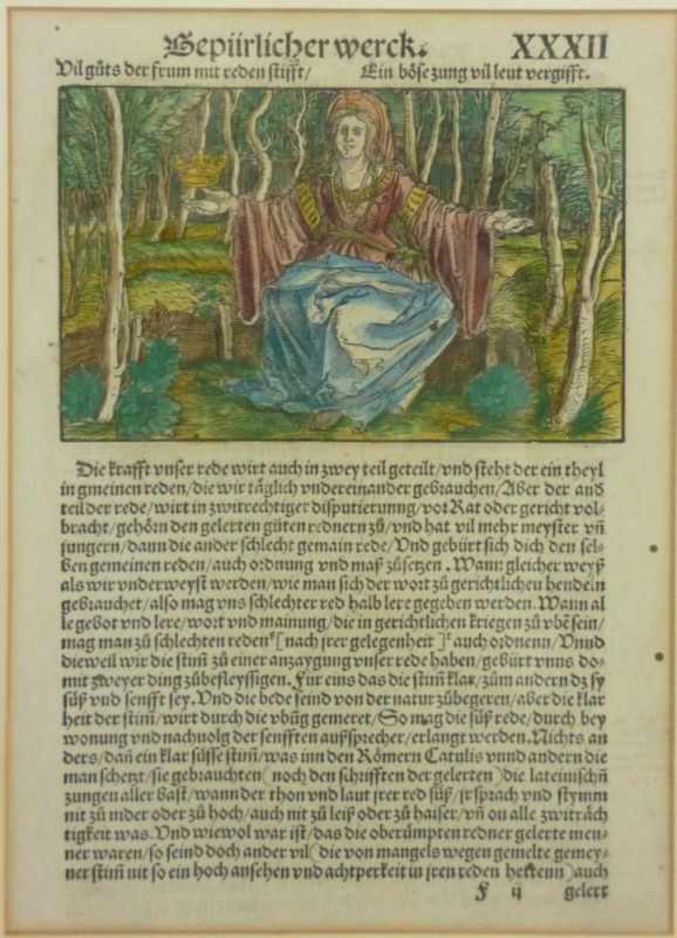 Buchholzschnitt "Gepürlicher werck"1. Hälfte 16. JahrhundertTaf. XXXII. Jeweils recto und verso