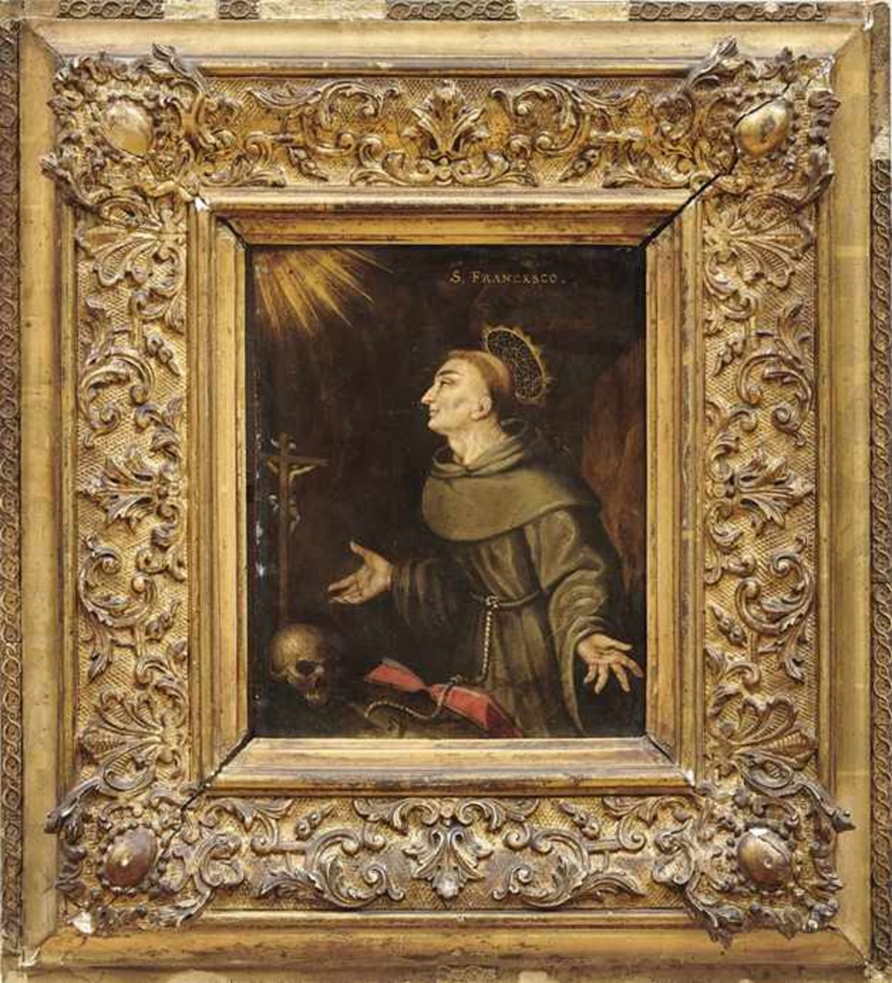 Der heilige Franziskus von Assisi empfängt die StigmataItalienische Schule des 17. JahrhundertsDer