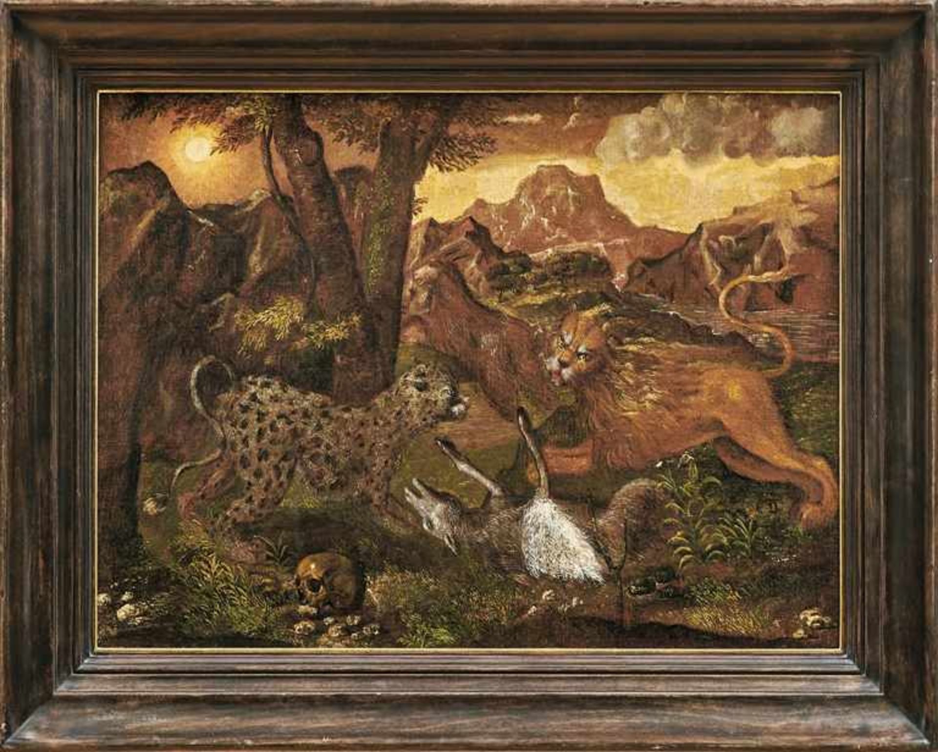 Savery, Hans d.J.Löwe und Leopard mit einem gerissenen Schaf(Haarlem 1589-1654 Utrecht) Tierjagd