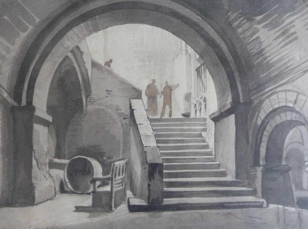 Gail, Wilhelm"Saint Victor à Marseille"(München 1804-1890 ebd.) Zugang zur Krypta. - Image 3 of 3