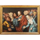 Jesus und die EhebrecherinKronacher Meister des 17. JahrhundertsVielfigurige Szene aus