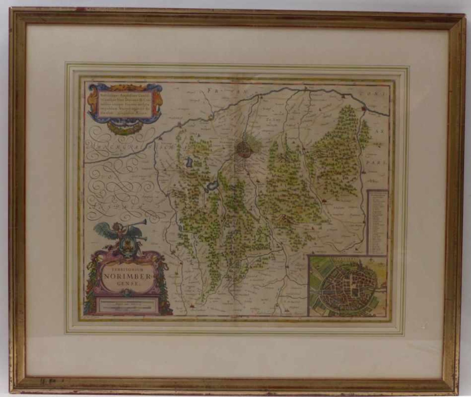 Blaeu, Willem"Territorium Norimbergense"(Niederlande 1571-1638 Amsterdam) Nürnberger Gebiet; links - Bild 2 aus 4