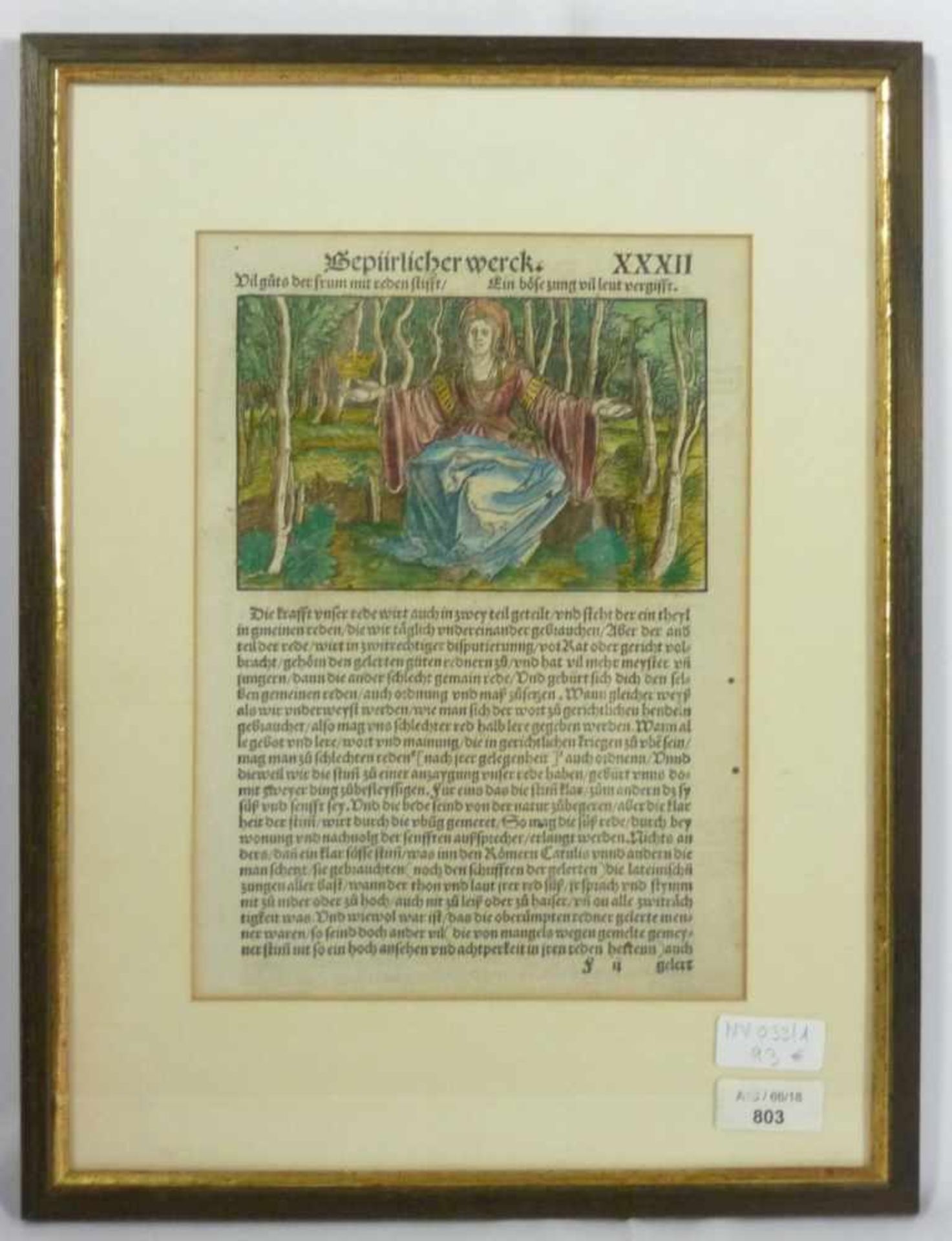 Buchholzschnitt "Gepürlicher werck"1. Hälfte 16. JahrhundertTaf. XXXII. Jeweils recto und verso - Bild 2 aus 4