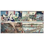 Utagawa Kunisada und Utagawa HiroshigeAlbum mit 12 Holzschnitten(Katsushika 1786-1865 Edo; Edo