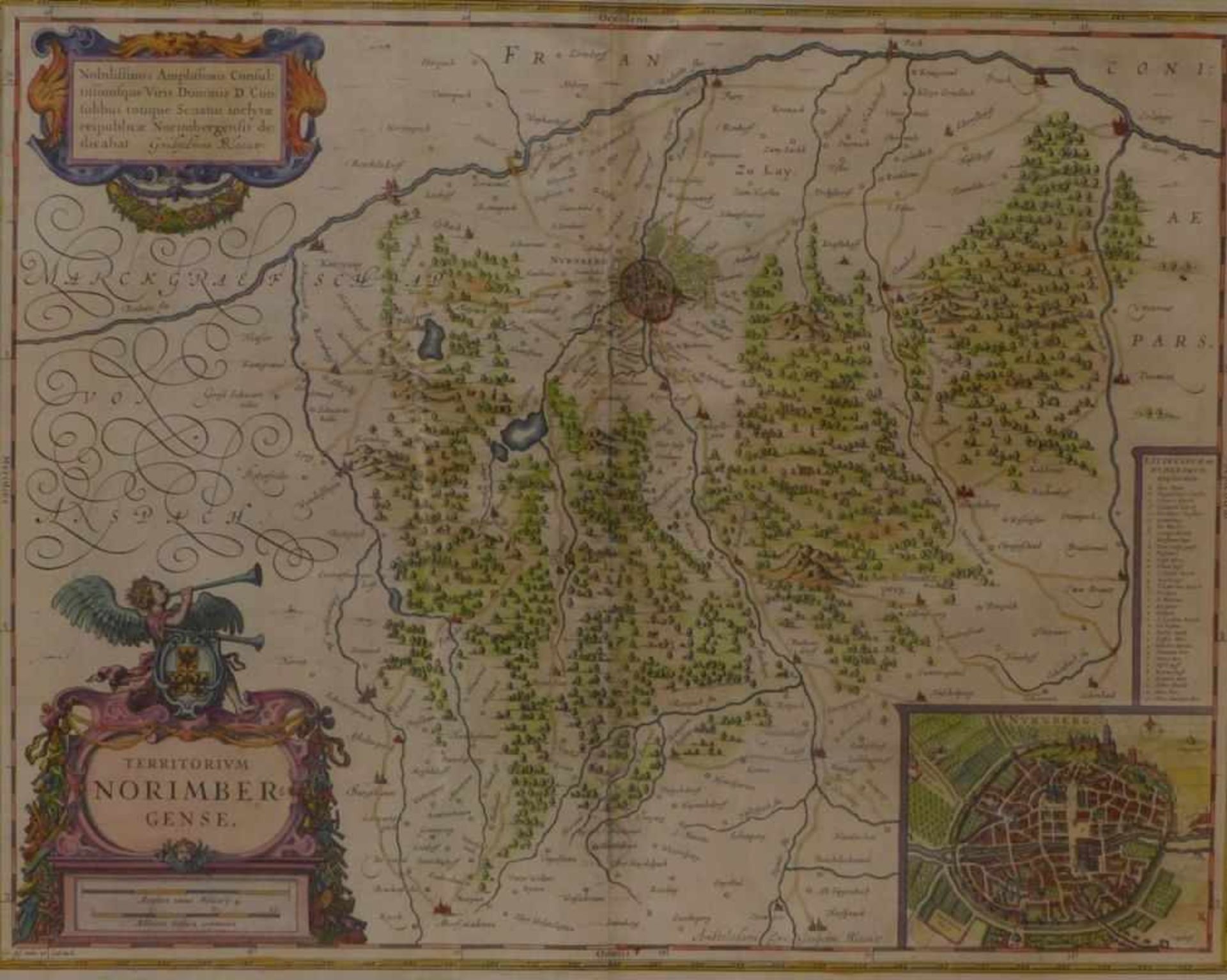 Blaeu, Willem"Territorium Norimbergense"(Niederlande 1571-1638 Amsterdam) Nürnberger Gebiet; links