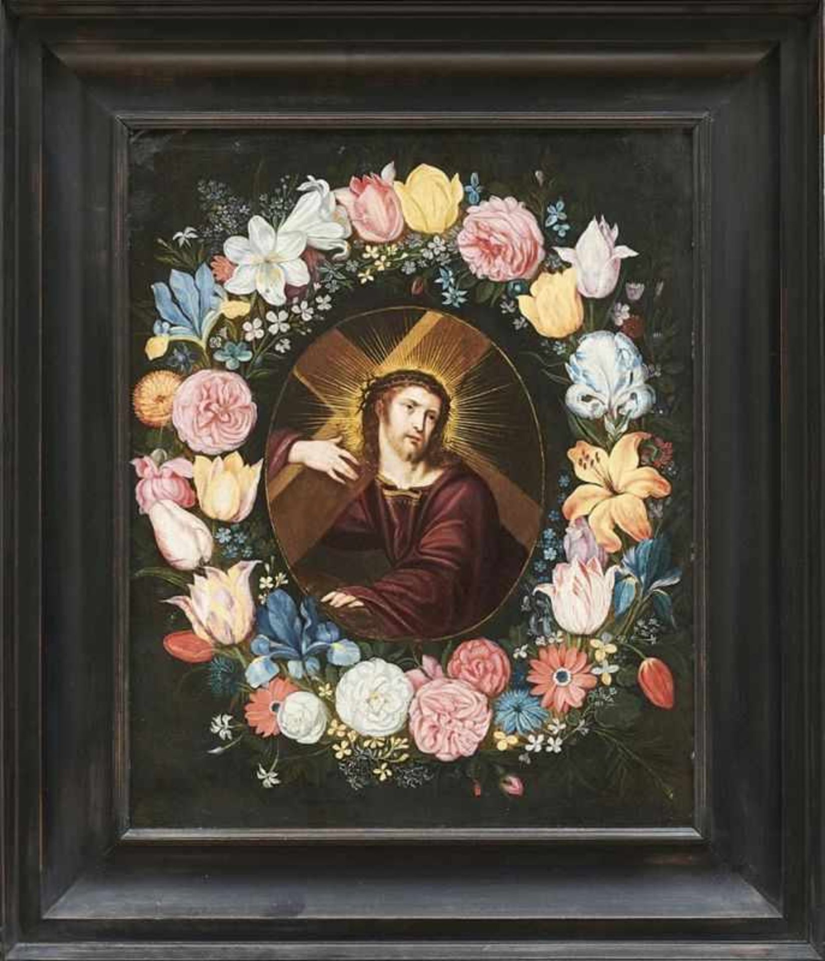 Brueghel, Jan d. J. und Nachfolger des Frans FranckenBlumenkranz um Christus, das Kreuz tragend(