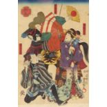 Utagawa Kunisada (Toyokuni III.)The Third Month (Yayoi)(Katsushika 1786-1865 Edo) Die Schauspieler