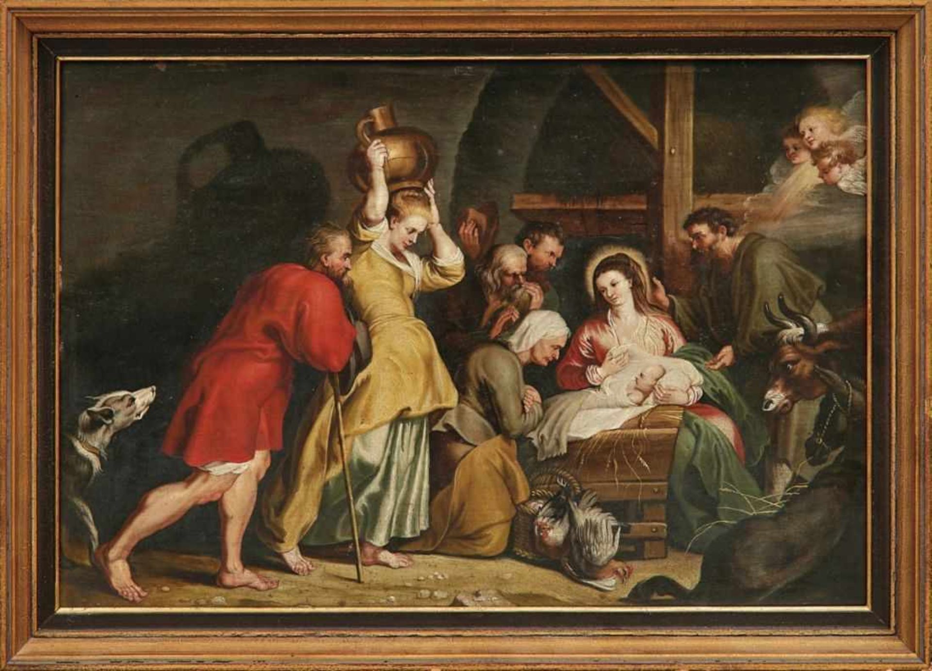 Rubens, Peter Paul - Kopie des 19. Jh.Anbetung des Jesuskindes durch die Hirten im Stall(Siegen