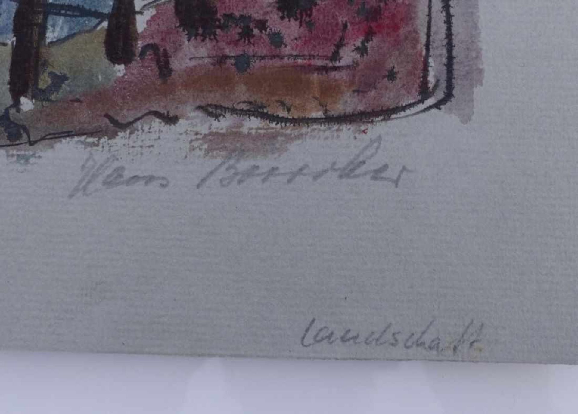 Böttcher, HansLandschaft(Berlin 1897-1986 ebd.) Aquarell auf grauem Papier. Unten sign. und - Bild 3 aus 3