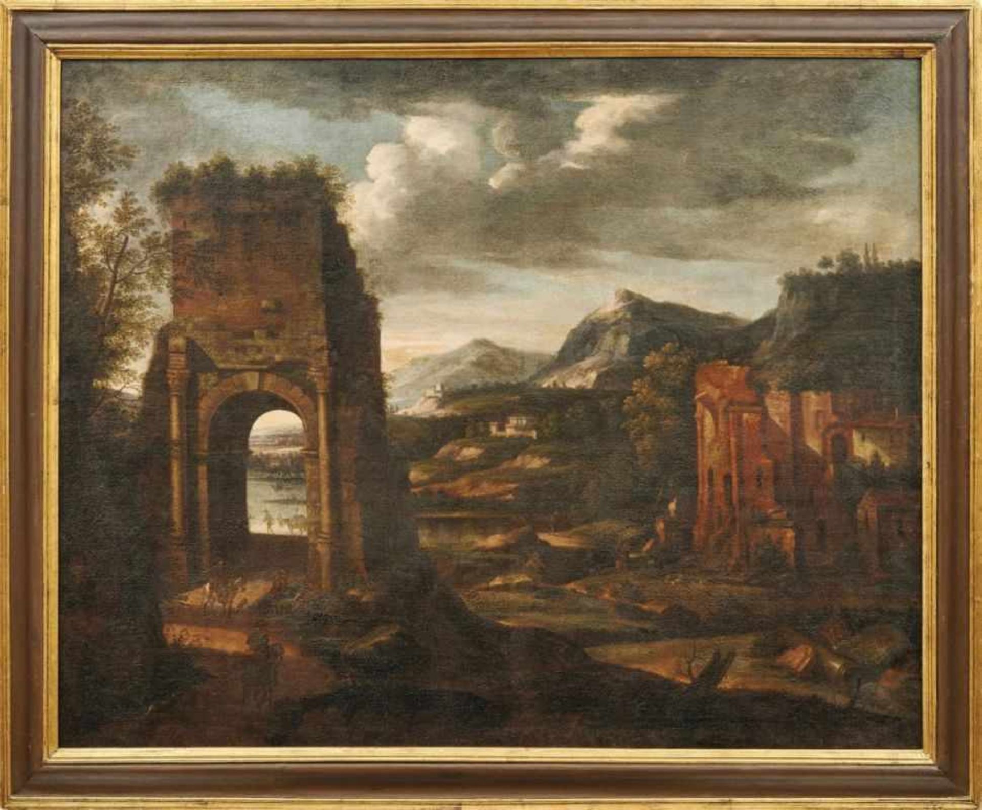 Bemmel, Willem von - Schule desGroße RuinenlandschaftUm 1690-1700. Südliche Landschaft mit Dörfern