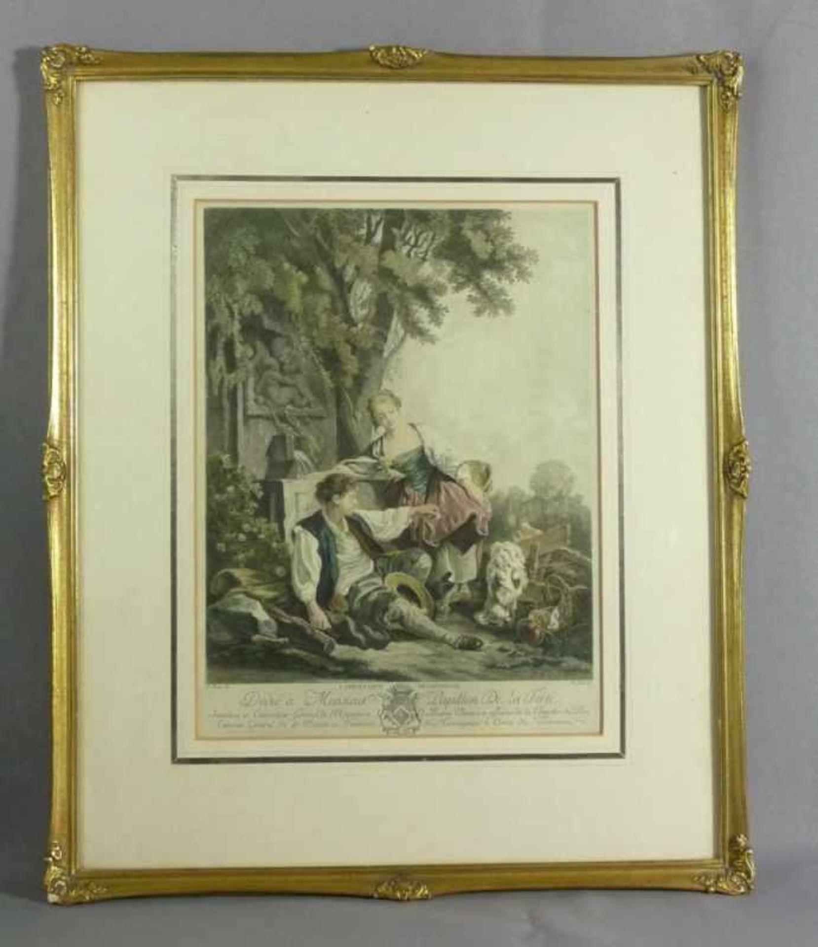 Gaillard, René"Dédié à Monsieur Papillon De La Ferlé"(Paris 1719-1790 ebd.) Rastendes Paar am - Bild 2 aus 2