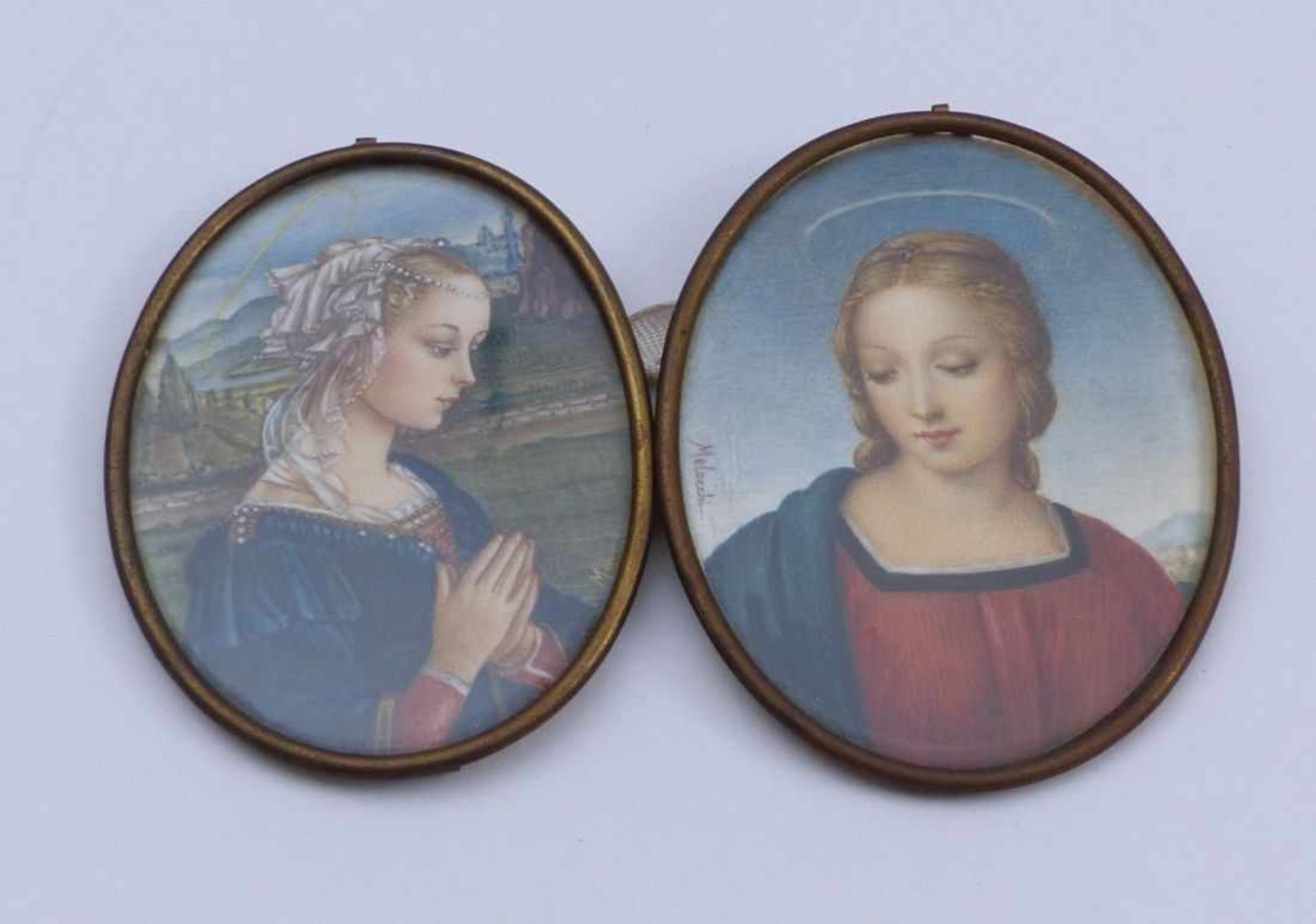 Melocchi, E.Zwei Madonnendarstellungen(Florenz, 20. Jh.) Bildausschnitt nach dem Gemälde des Filippo