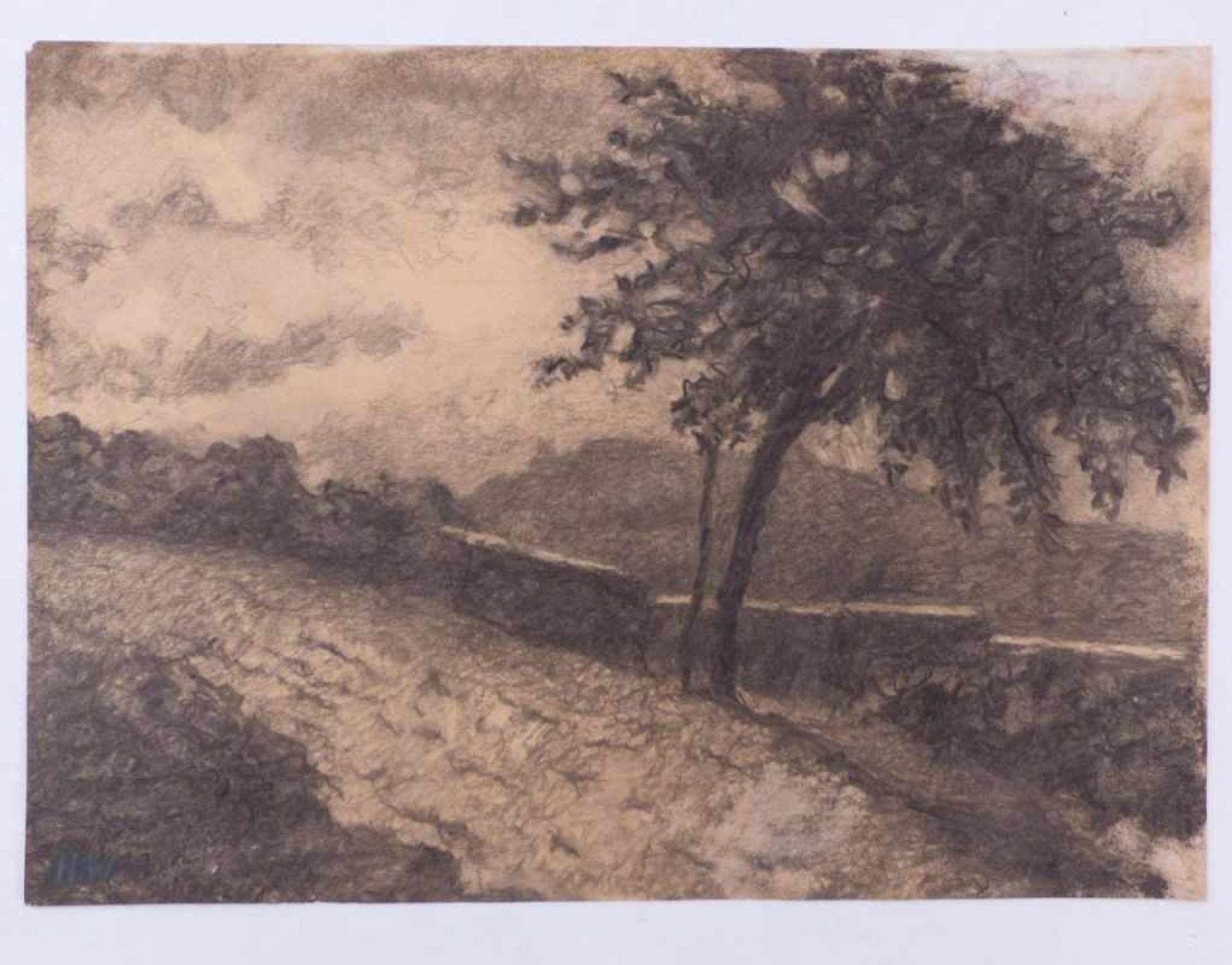 Watson, Homer RansfordLandschaft mit Baum(Kitchener/Kanada 1855-1936 Doon) Kohlezeichnung/Papier. - Bild 2 aus 2