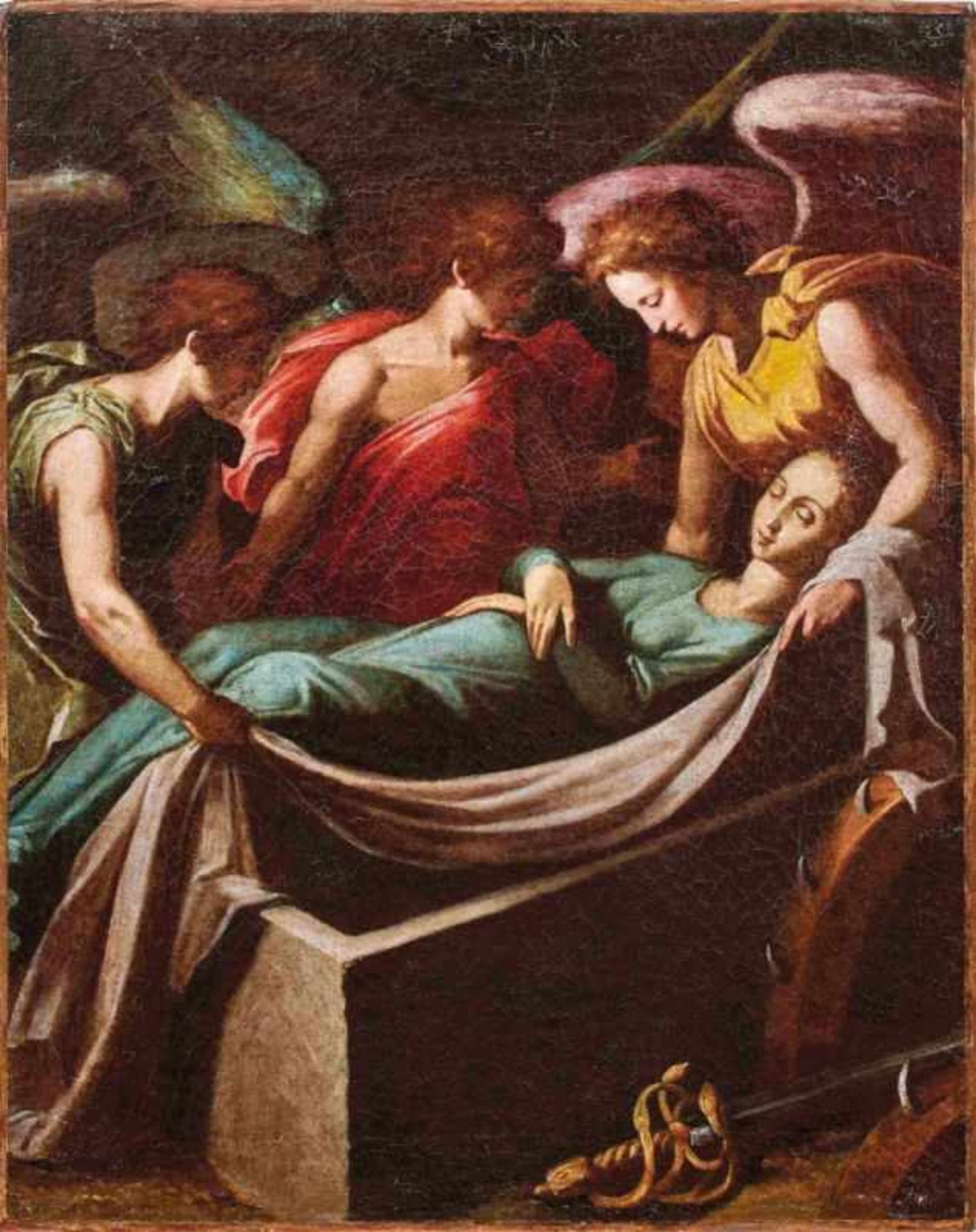 Die Grablegung der heiligen Katharina von Alexandrien auf dem Berg Sinai2. H. 17. Jh.Öl/Lwd., doubl.