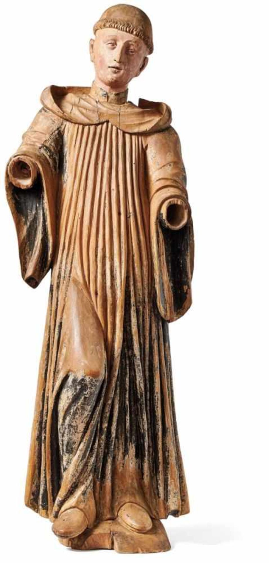 Heiliger MönchMittelitalien, 14. Jh.Viell. heiliger Antonius von Padua, auf Natursockel im