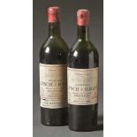 Château Lynch BagesPauillacZwei Flaschen Grand Vin von 1953, rote Kapseln. - Verschmutzt,