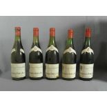 Bouchard Aîné & FilsBurgundFünf Flaschen Gevrey-Chambertin von 1964, rote Kapseln. - Stark