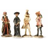 Vier Figuren aus der Commedia dell'Arte u.a.Italien, 20. Jh.Pulcinella, Pantalone, Prälat, Athos,
