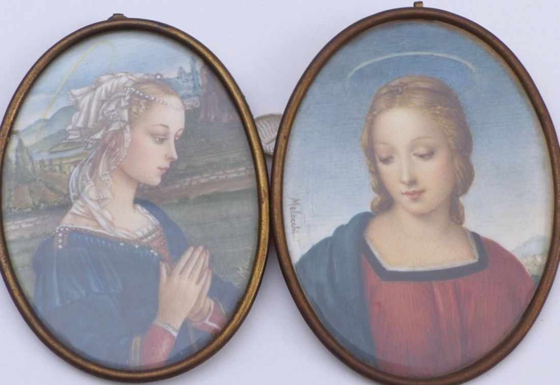 Melocchi, E.Zwei Madonnendarstellungen(Florenz, 20. Jh.) Bildausschnitt nach dem Gemälde des Filippo - Bild 2 aus 4