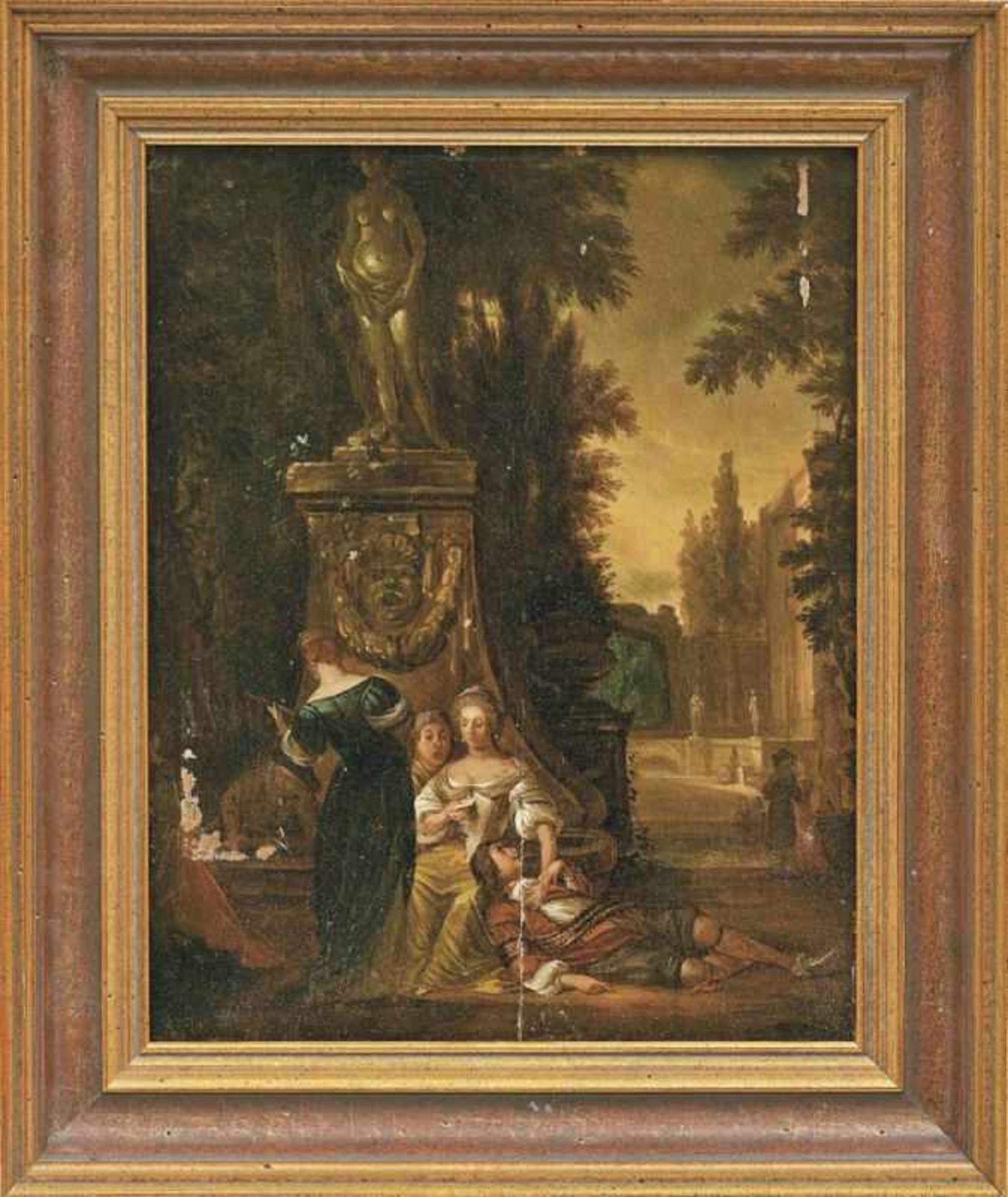 Weenix, Jan - NachfolgeGalante Gesellschaft im Freien(Amsterdam 1642-1719 ebd.) Öl/Holz. 28 x 22,5