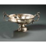 Small bowl with handle19th centuryOval foot and oval bowl with buckle decoration, two raised