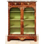 Small Regency display caseFrance, 1st half 18th c.Rectangular corpus with two glazed doors and