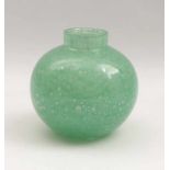VaseVerreries Schneider, Épinay-sur-Seine - circa 1925/30Thick green blistered glass. Signed ''
