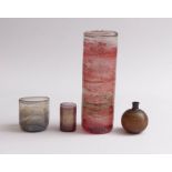 Molnar, PavelFour vases(Vojnice 1940 born) Colorless glass, decor in various technics. Two