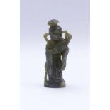 Figure of a lute playerChinaGreen jade, carved. H. 17 cm.Figur einer LautespielerinChinaGrüne